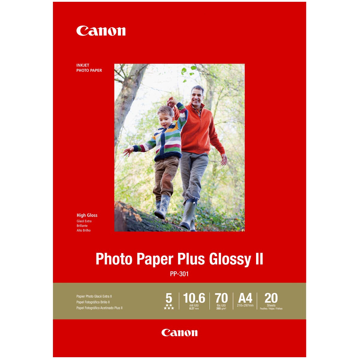Canon A4 Photo Paper Plus Glossy II, pack of 20 sheets