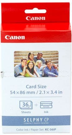 Canon KC36IP Ink and Paper Pack, Credit Card Size 86x54mm, for Selphy CP Series