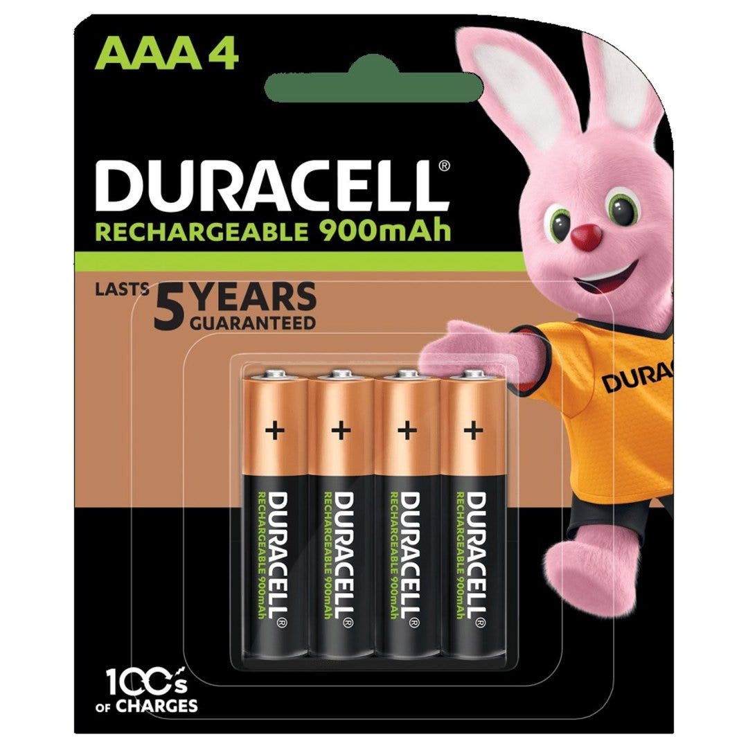 Duracell Rechargeable AAA Batteries, 4 Pack