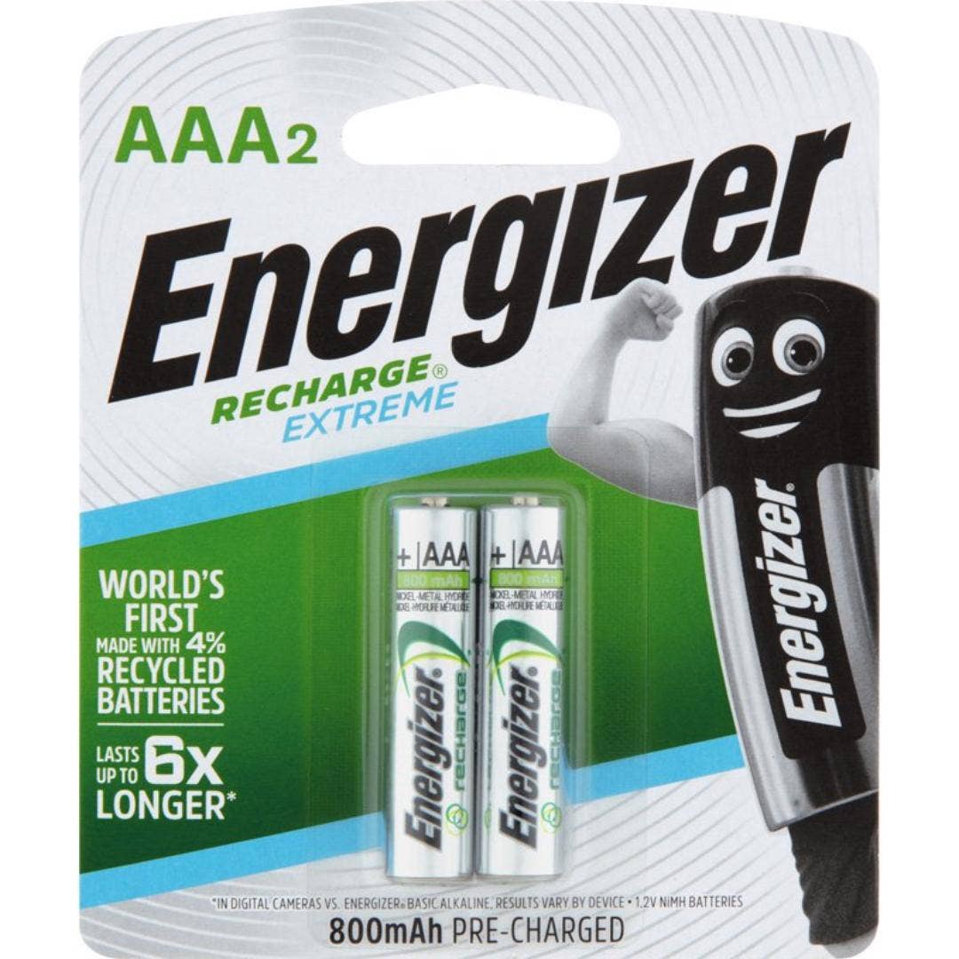 Energizer Recharge AAA rechargeable batteries, 2 pack