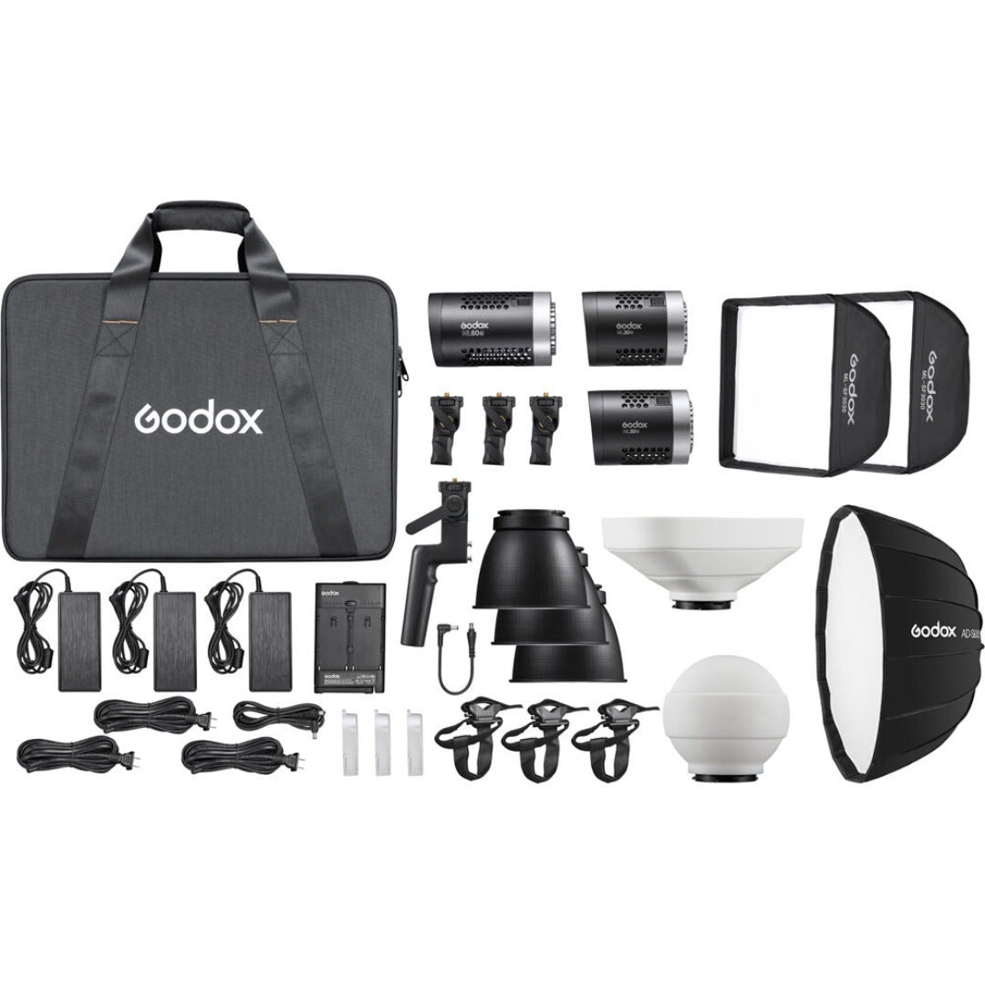 Godox ML-KIT2 bi-colour 3-head LED light kit