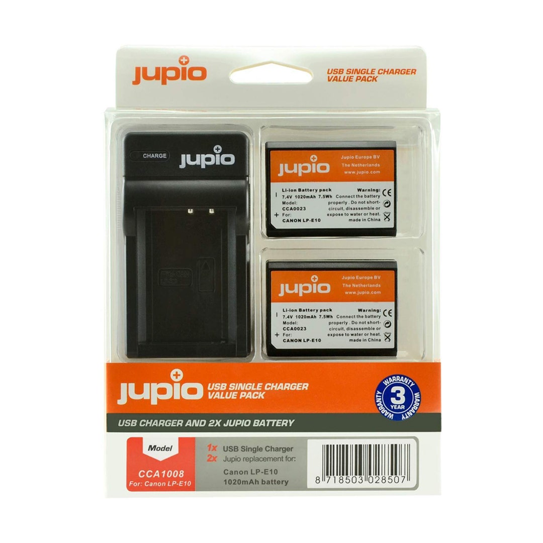 Jupio Canon LP-E10 1150mAh Batteries with USB Single Charger