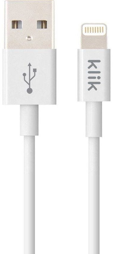 Klik 1.2m Lightning cable, white, MFI certified