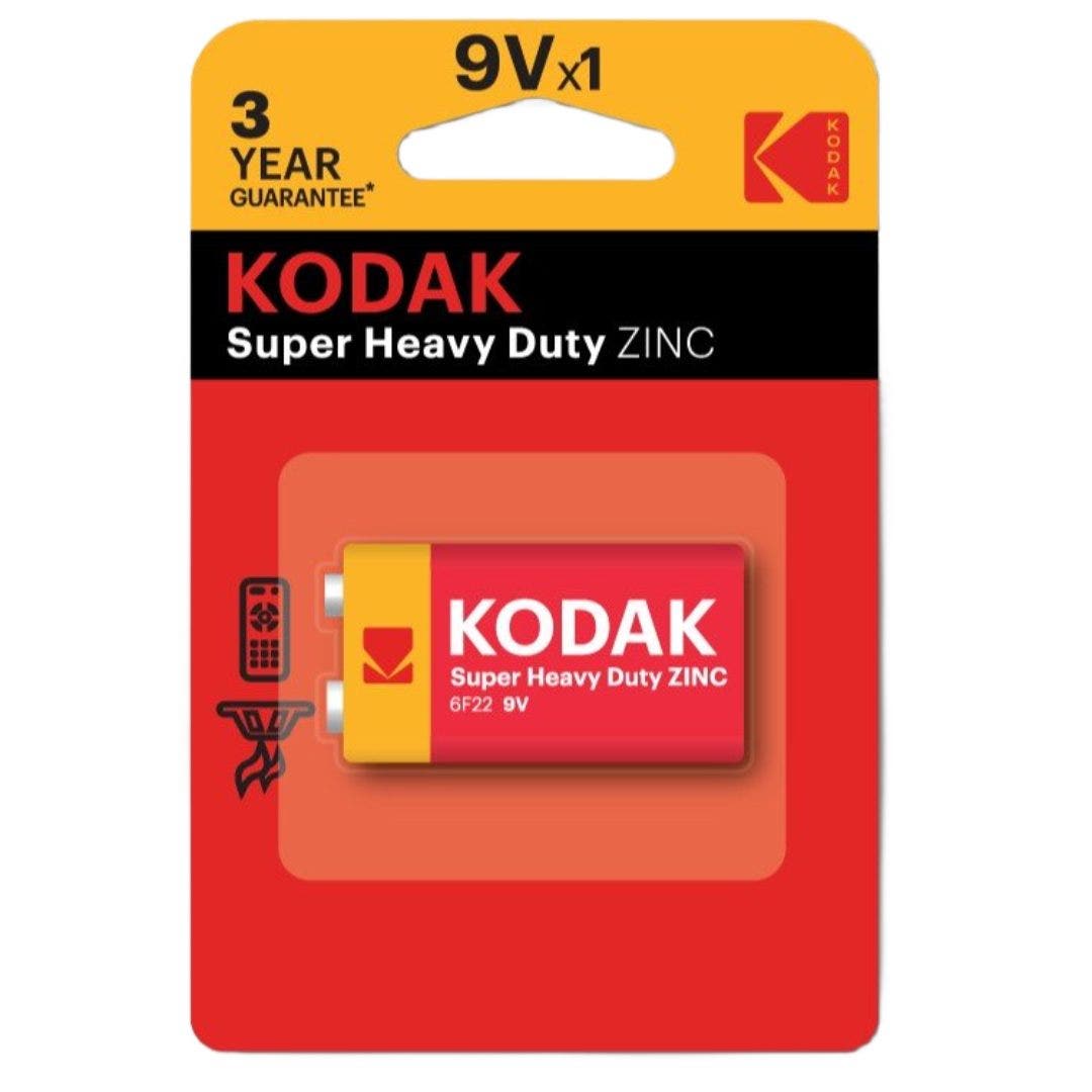 Kodak Super Heavy Duty Zinc 9V battery single pack