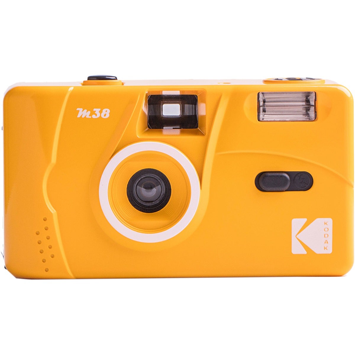 Kodak M38 film camera with flash, yellow