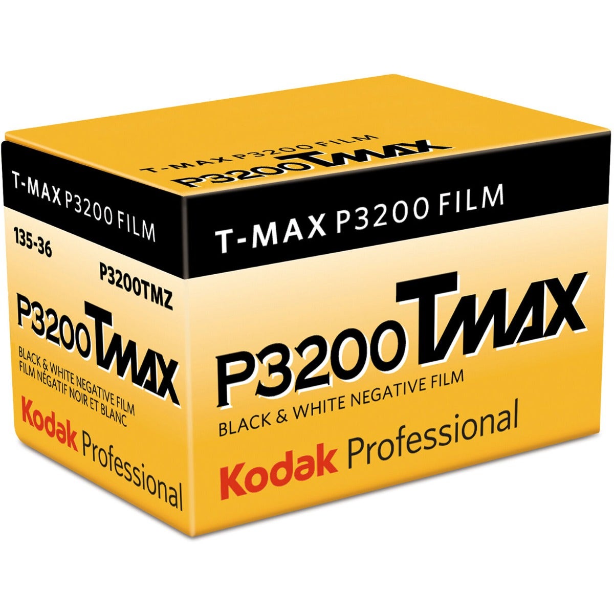 Kodak TMAX TMZ P3200 ISO Professional 35mm black and white negative film, 36 exposure