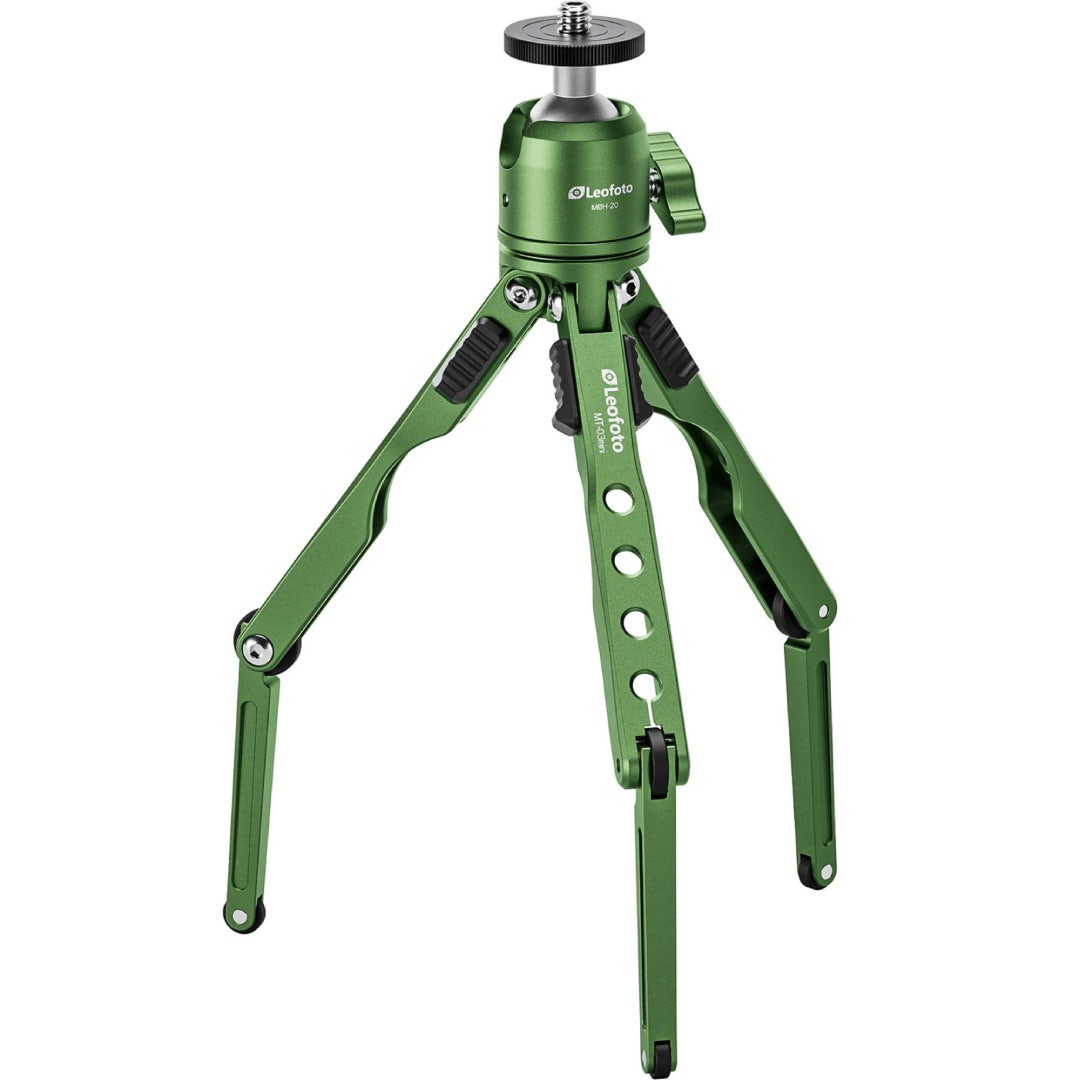 Leofoto MT-03 mini table top tripod with MBH-20 ball head, green