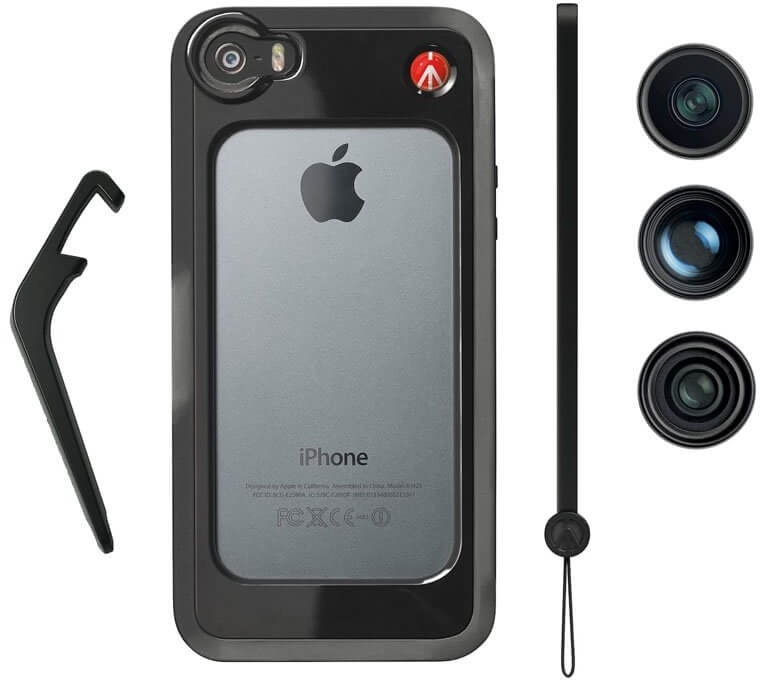 Manfrotto Klyp+ 3 lens set for iPhone 5, 5s, 6, 6 Plus, portrait, landscape and fisheye lenses