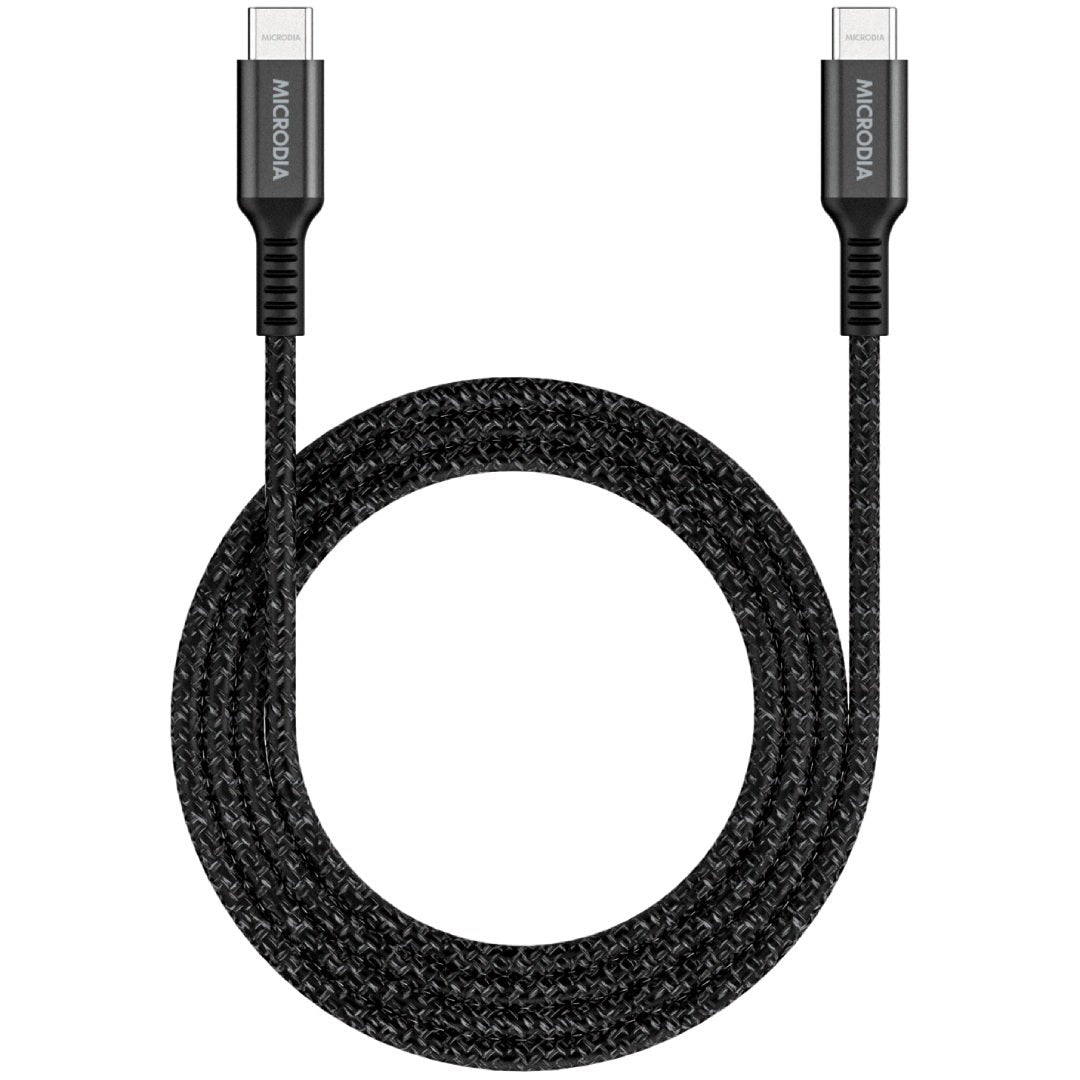 MICRODIA ExeCable Tweed PD240W 1.8m USB-C to USB-C cable in Charcoal