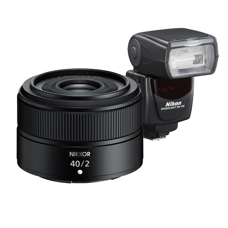 Nikon Nikkor Z 40mm f/2 lens and SB-700 Speedlight flash portrait kit