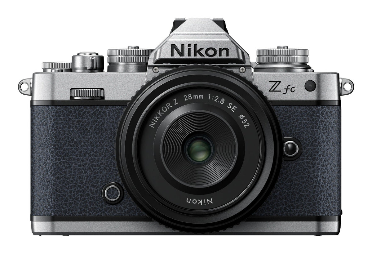 Nikon Z fc Midnight Grey mirrorless camera with Nikkor Z 28mm f/2.8 SE lens