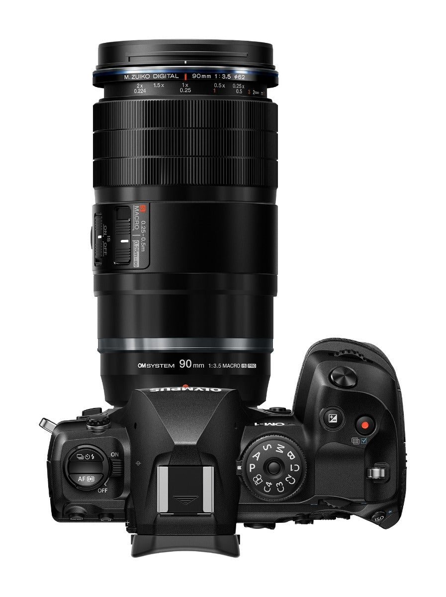 OM SYSTEM M.Zuiko ED 90mm f/3.5 Macro IS PRO Lens - Black - additional product view