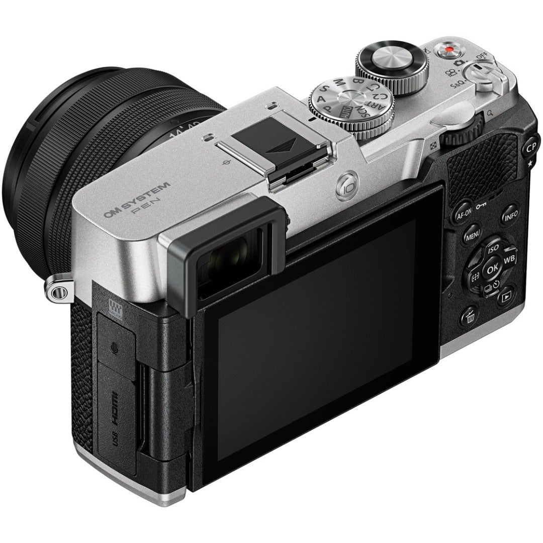 OM System Pen w/M.Zuiko Digital 14-42mm f/3.5-5.6 III Silver Compact System Camera - additional product view