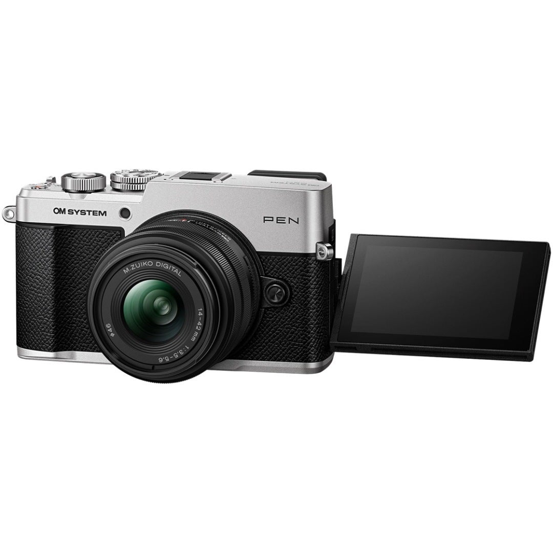 OM System Pen w/M.Zuiko Digital 14-42mm f/3.5-5.6 III Silver Compact System Camera - additional product view