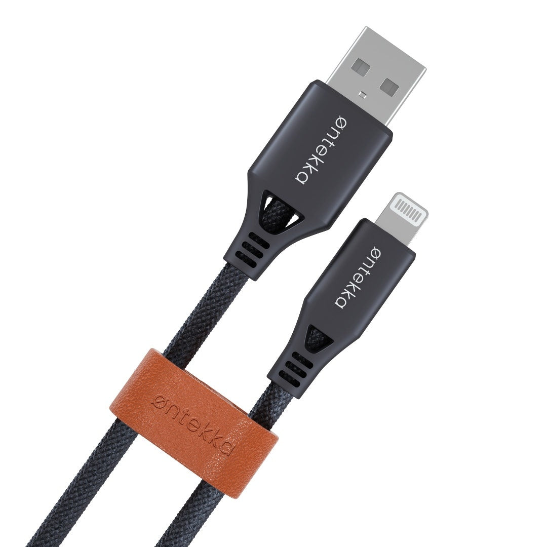 Ontekka Lightning to USB-A cable, grey, 1.2m length