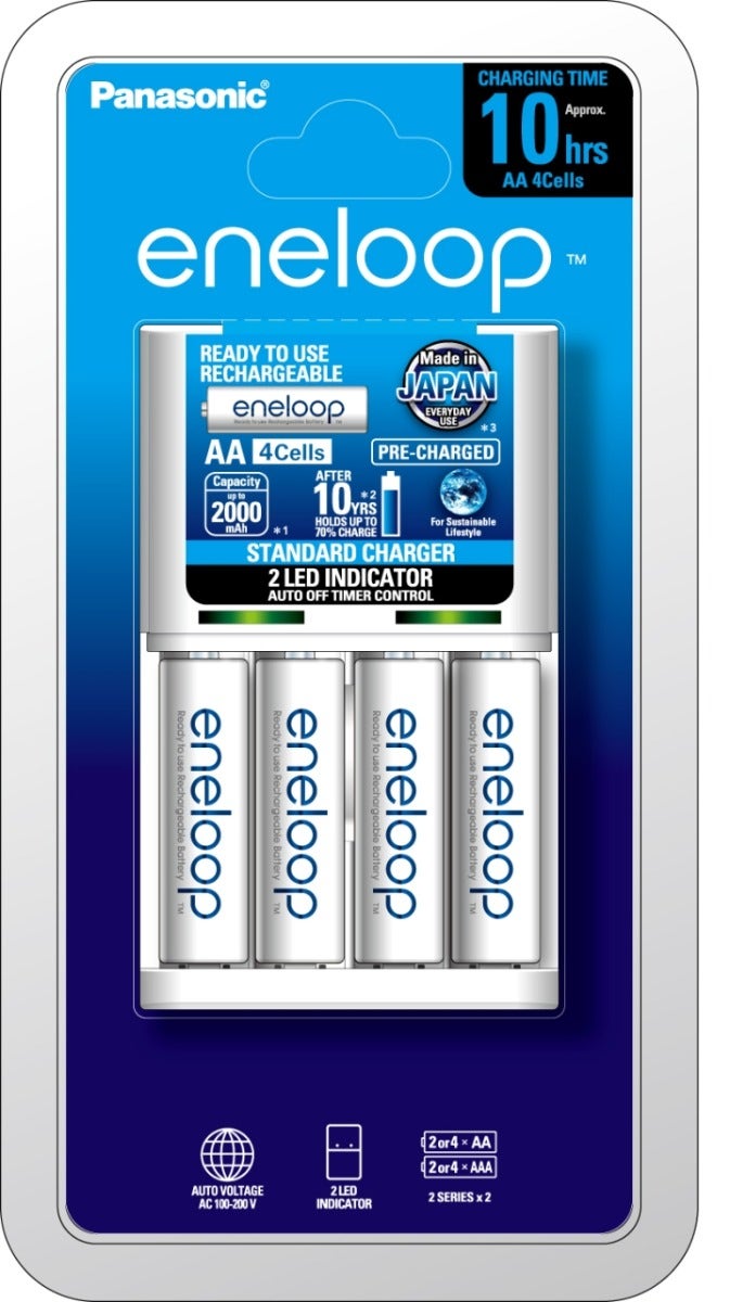 Panasonic Eneloop Standard Battery Charger with 4 x AA batteries