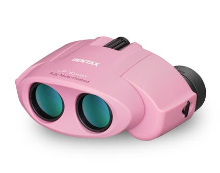 Pentax UP 10x21 binoculars in pink