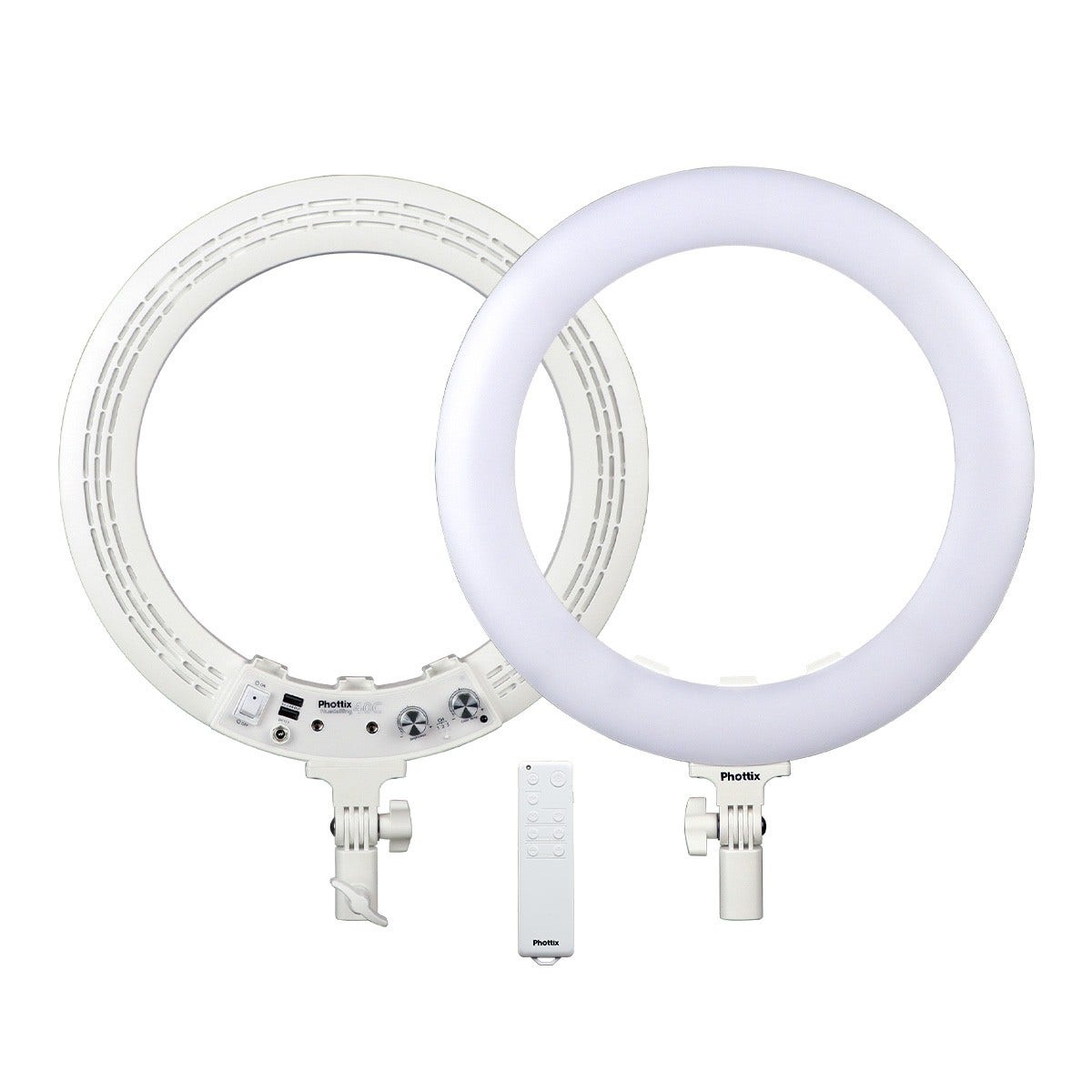 Phottix Nuada Ring 40C Video LED Light Go Kit with stand, phone clip and remote