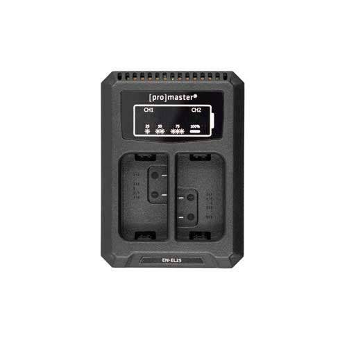 ProMaster Dually Charger, USB, for Nikon EN-EL25 battery.