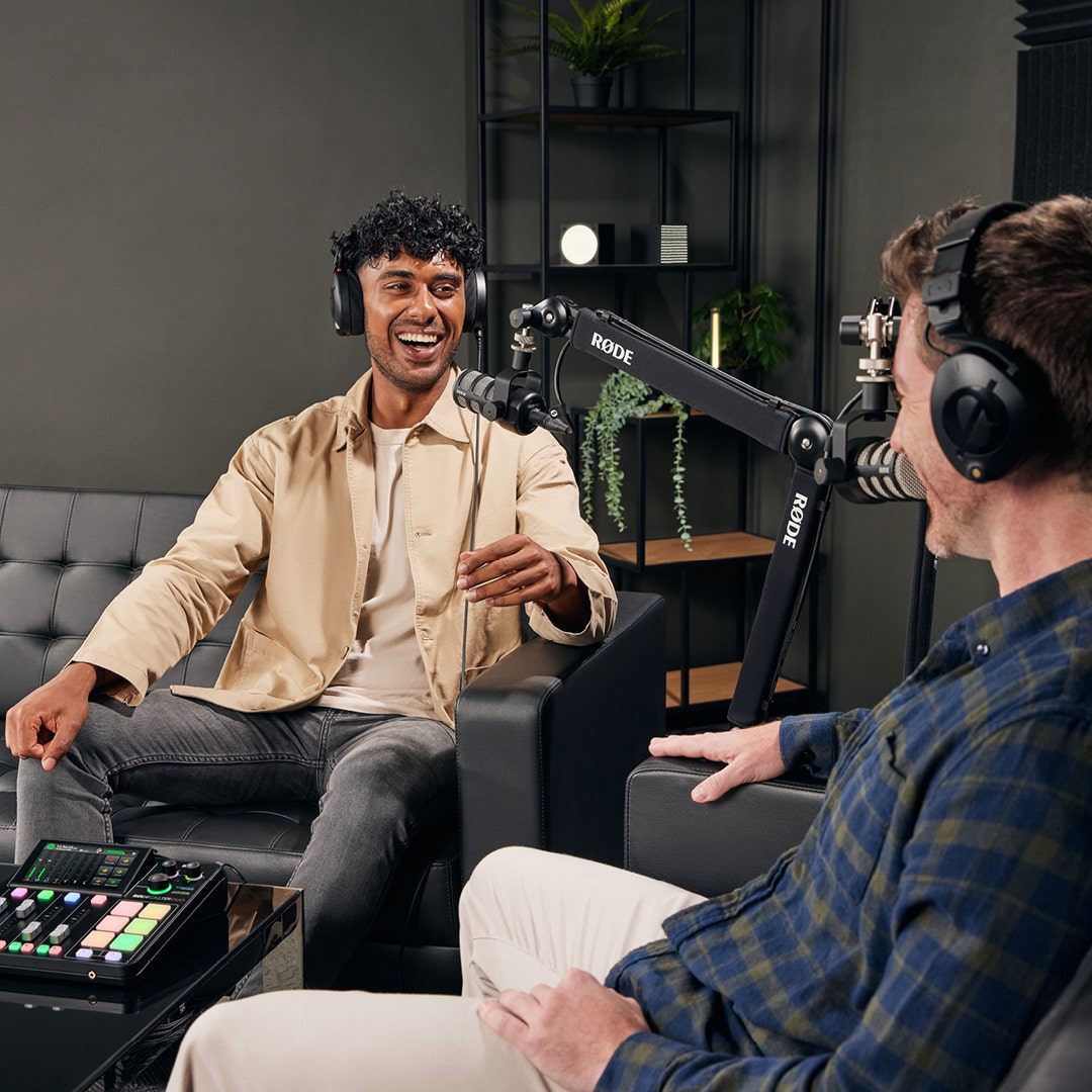 Rode Two Person Podcasting Bundle Inc.RodaCaster Duo,& 2X PodMic, NTH100, PSA1+ & XLR3M - additional product view