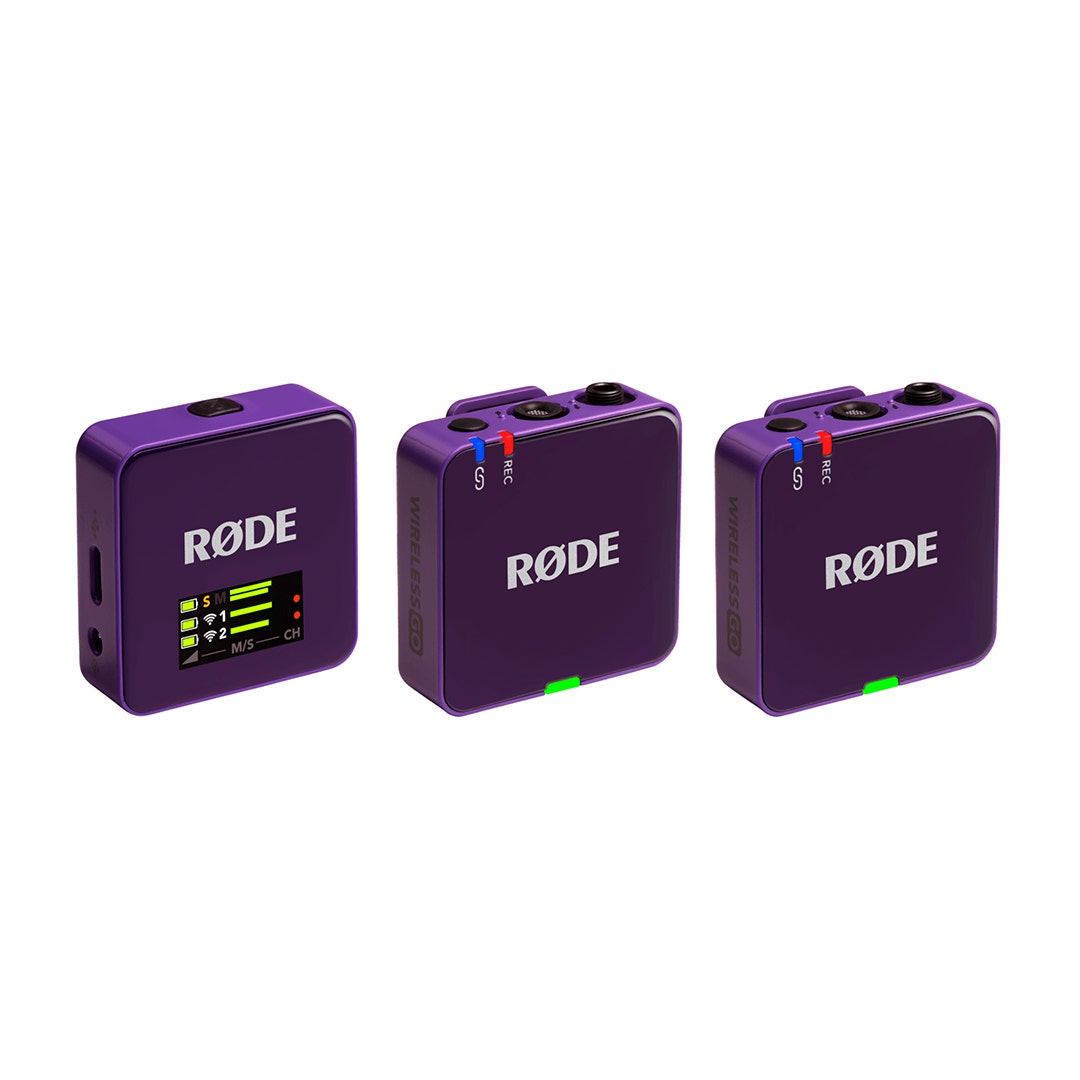 Rode Wireless GO III dual channel wireless microphone system in Purple