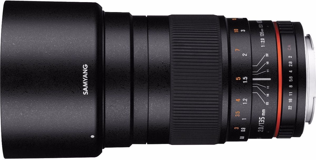 Samyang 135mm f/2.0 lens, Nikon F mount.