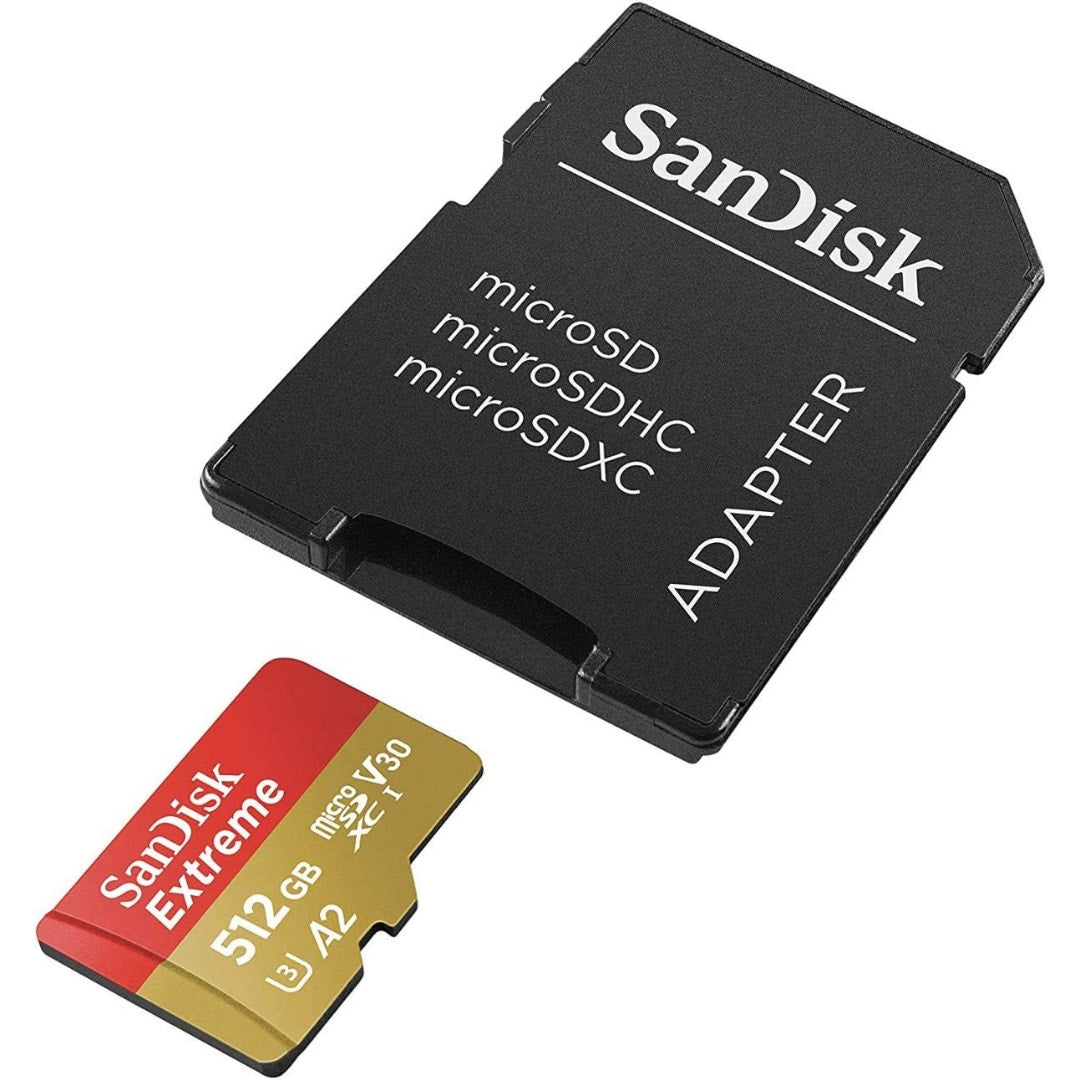 SanDisk Extreme MicroSDXC 512GB 100MB/s R, 60MB/s W, V30 Memory Card + Adapter - additional product view