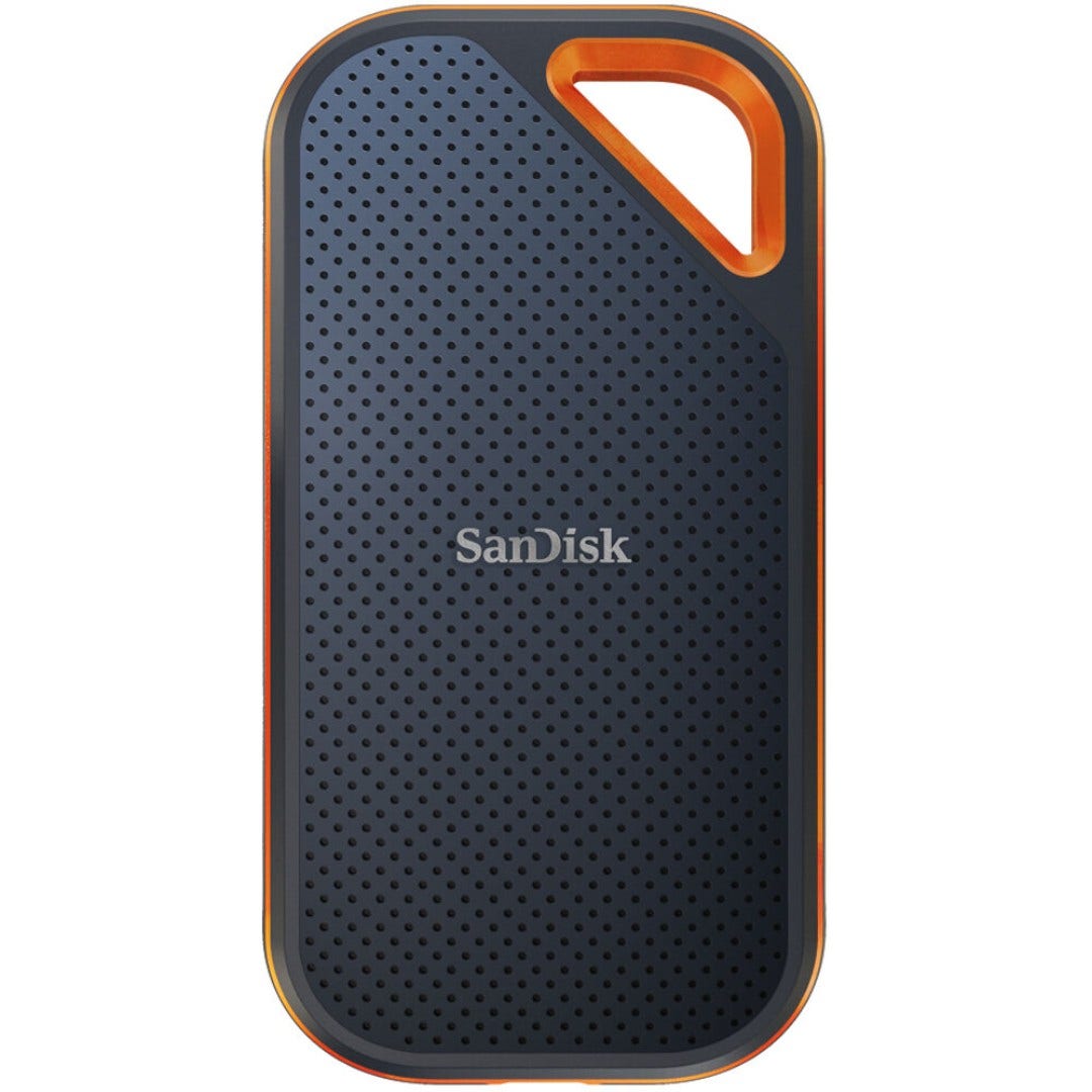 SanDisk Extreme PRO Portable SSD V2 2TB with USB-C connector.
