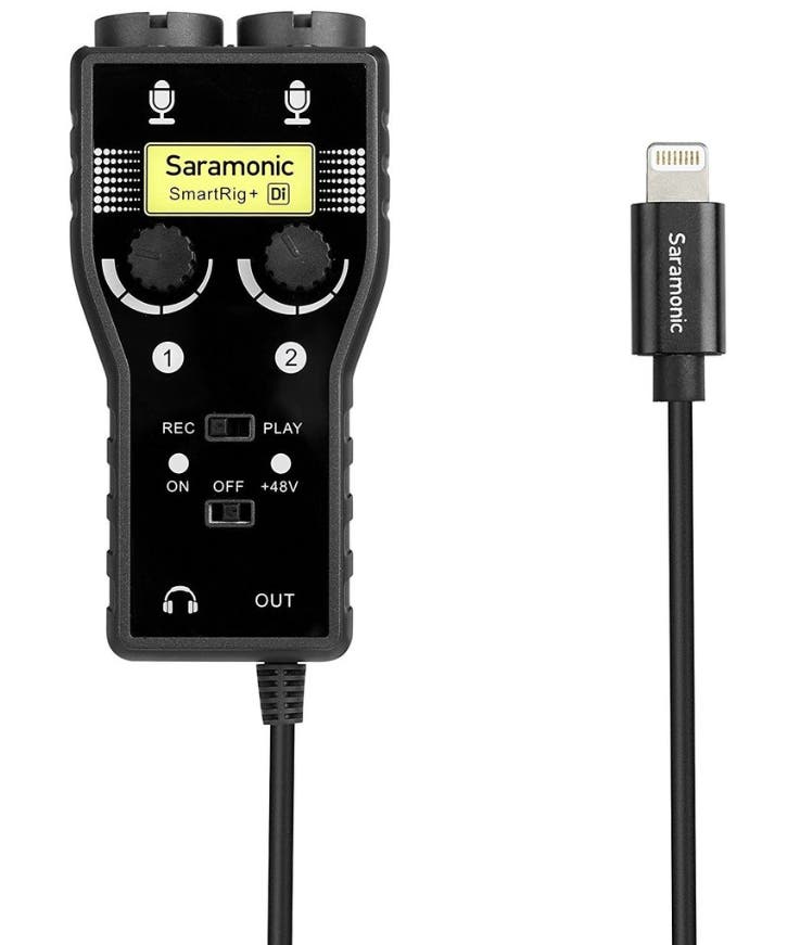 Saramonic SmartRig+Di two-channel mic and guitar interface with Lightning connector