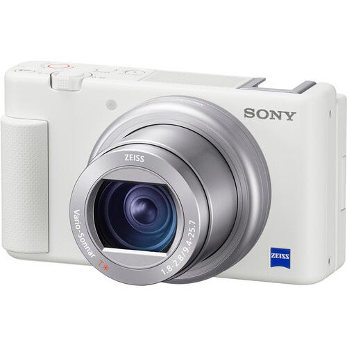 Sony ZV-1 white digital vlog camera