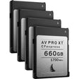 Angel Bird AV PRO CFexpress XT 660GB memory cards, pack of 4