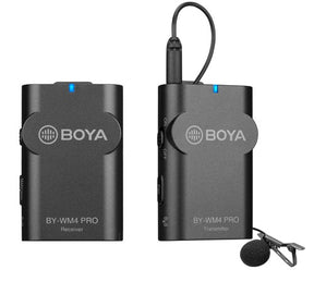 Boya BY-WM4 Pro K-1 wireless microphone system with 1 receiver and 1 transmitter.