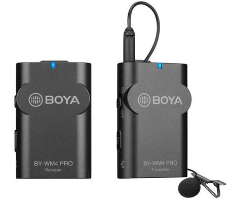 Boya BY-WM4 Pro K-1 wireless microphone system with 1 receiver and 1 transmitter.