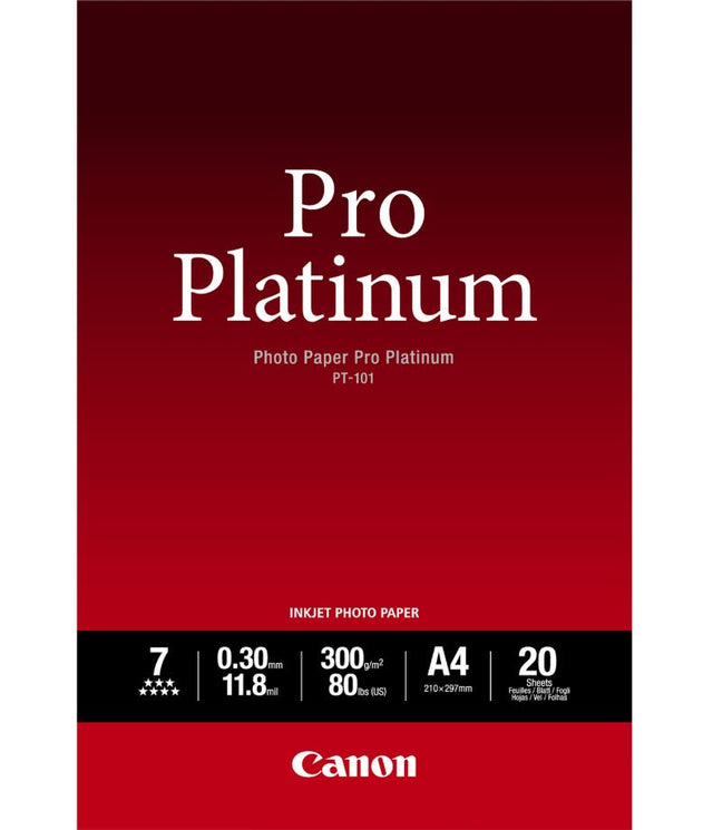 Canon Photo Paper Pro Platinum, A2, 300gsm, 20 sheet pack