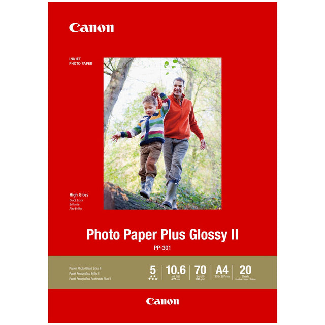 Canon A4 Photo Paper Plus Glossy II, pack of 20 sheets