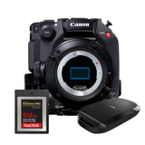 Canon C300 Mark III compact cinema EOS camera with CFExpress card and reader