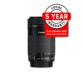 Canon EFS 55-250mm f/4-5.6 IS STM telephoto lens
