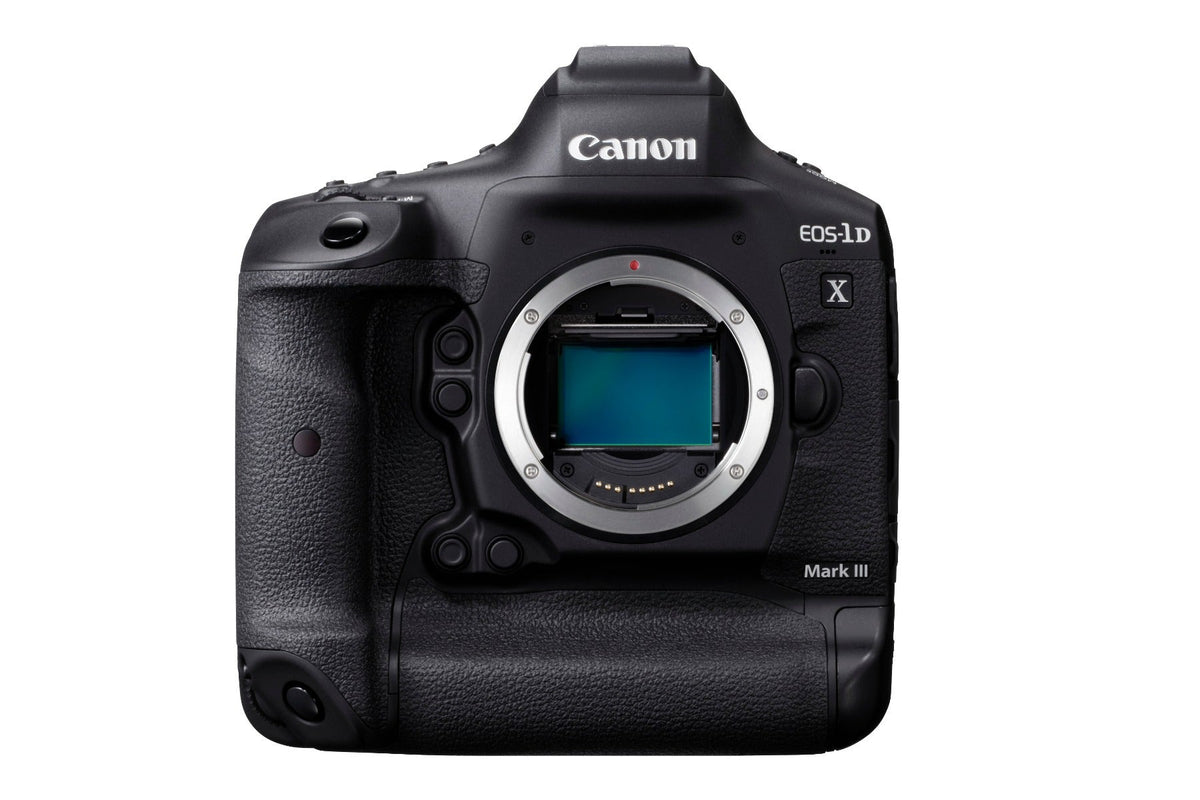 Canon EOS 1DX Mark III camera body with CFexpress card and reader.