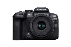 Canon EOS R10 mirrorless camera body with RF 18-45mm f/4.5-6.3 IS STM lens