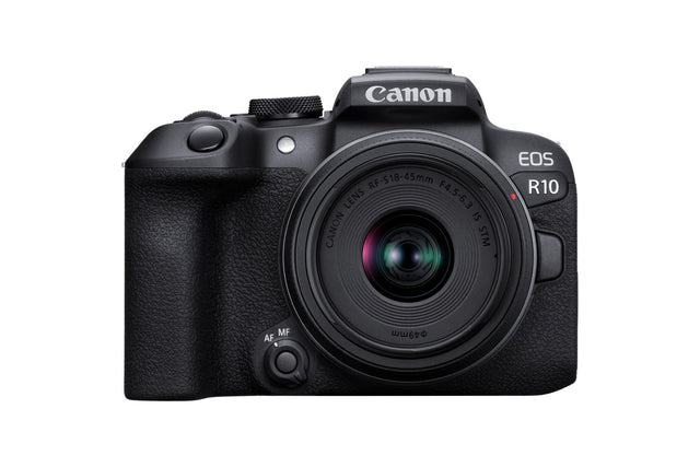Canon EOS R10 mirrorless camera body with RF 18-45mm f/4.5-6.3 IS STM lens