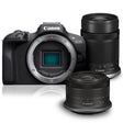 Canon EOS R100 with two lenses compact system camera