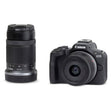 Canon EOS R50 mirrorless camera with RF-S 18-45STM and RF-S 55-210IS STM lenses.