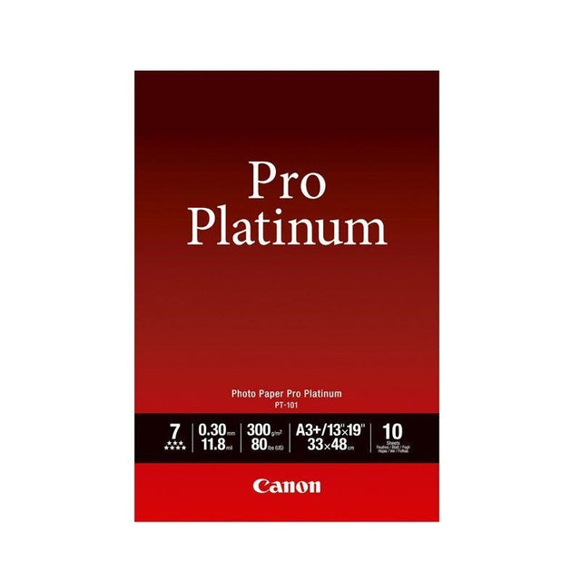 Canon Pro Platinum A3+ Photo Paper, 10 pack