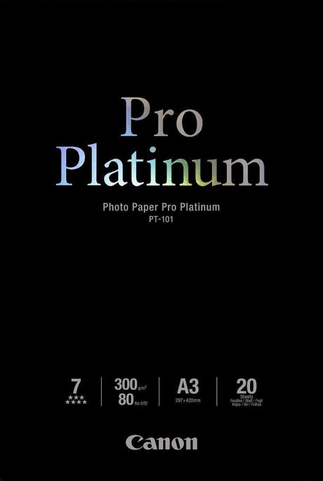 Canon Pro Platinum A3 Photo Paper, 20 pack