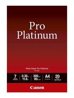 Canon PT101A4, 20 sheets, A4, 300gsm Photo Paper Pro Platinum