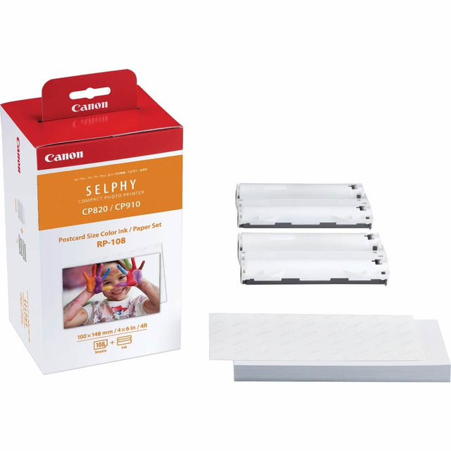 Canon RP108 Ink and Paper Pack, postcard size, 108 sheets