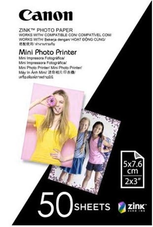 Canon Zink Mini Photo Printer Paper, 50 sheets, MP-PP50