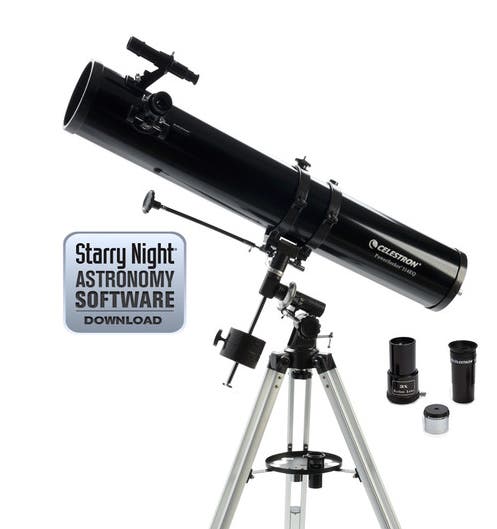 Celestron Powerseeker 114EQ-MD Newtonian with phone adapter and motor drive