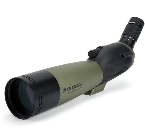 Celestron Ultima 80 20-60x80 Spotting Scope with 45 degree eyepiece and smartphone adapter