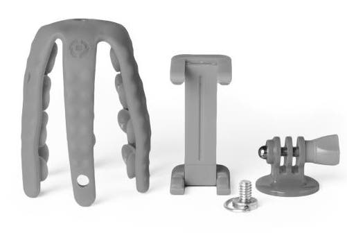 Celly Squiddy flexible mini tripod, Grey, with smartphone and GoPro adapter